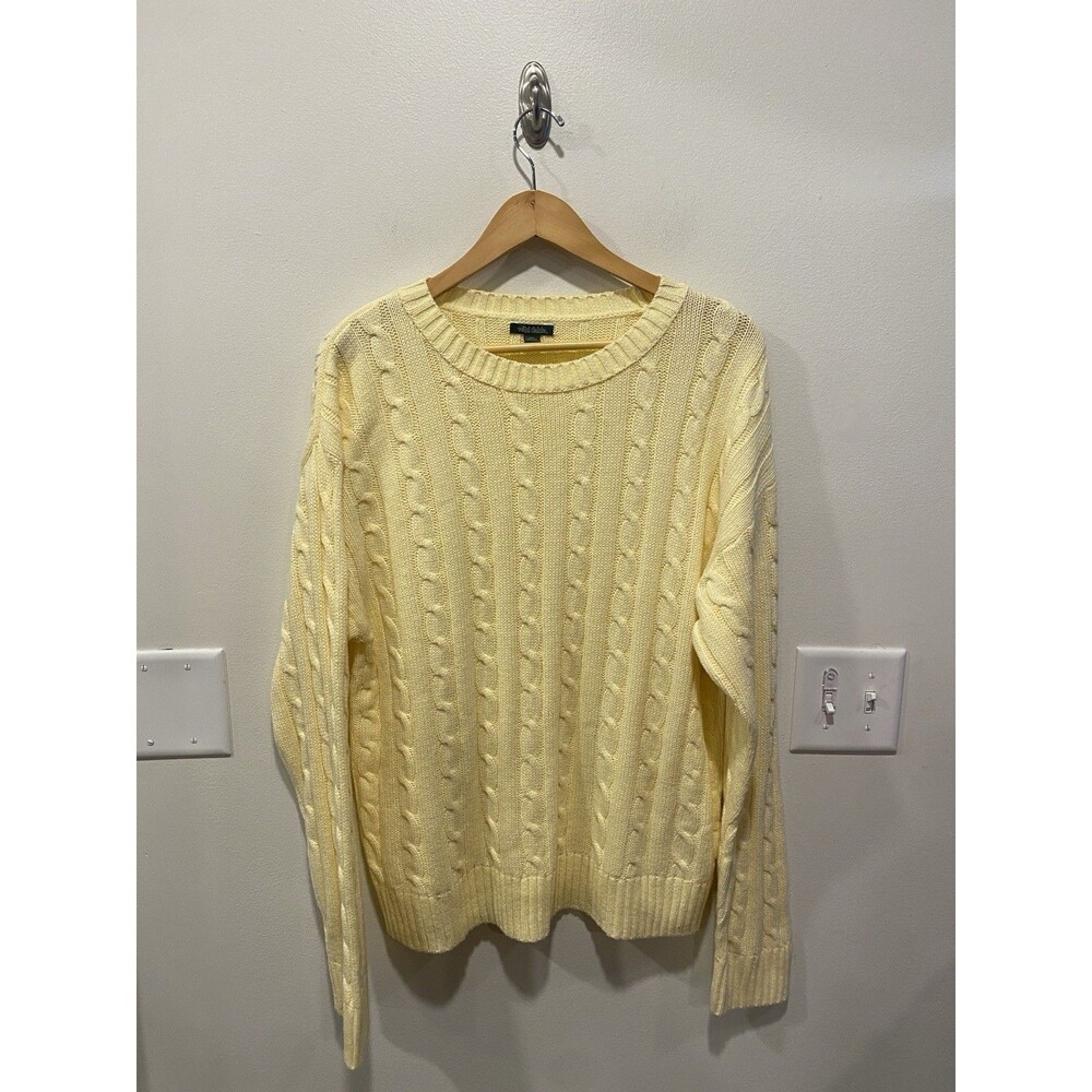 Wild Fable Women’s Cabled Sweater Size XXL Butter Yellow Preppy Tennis Old Money
